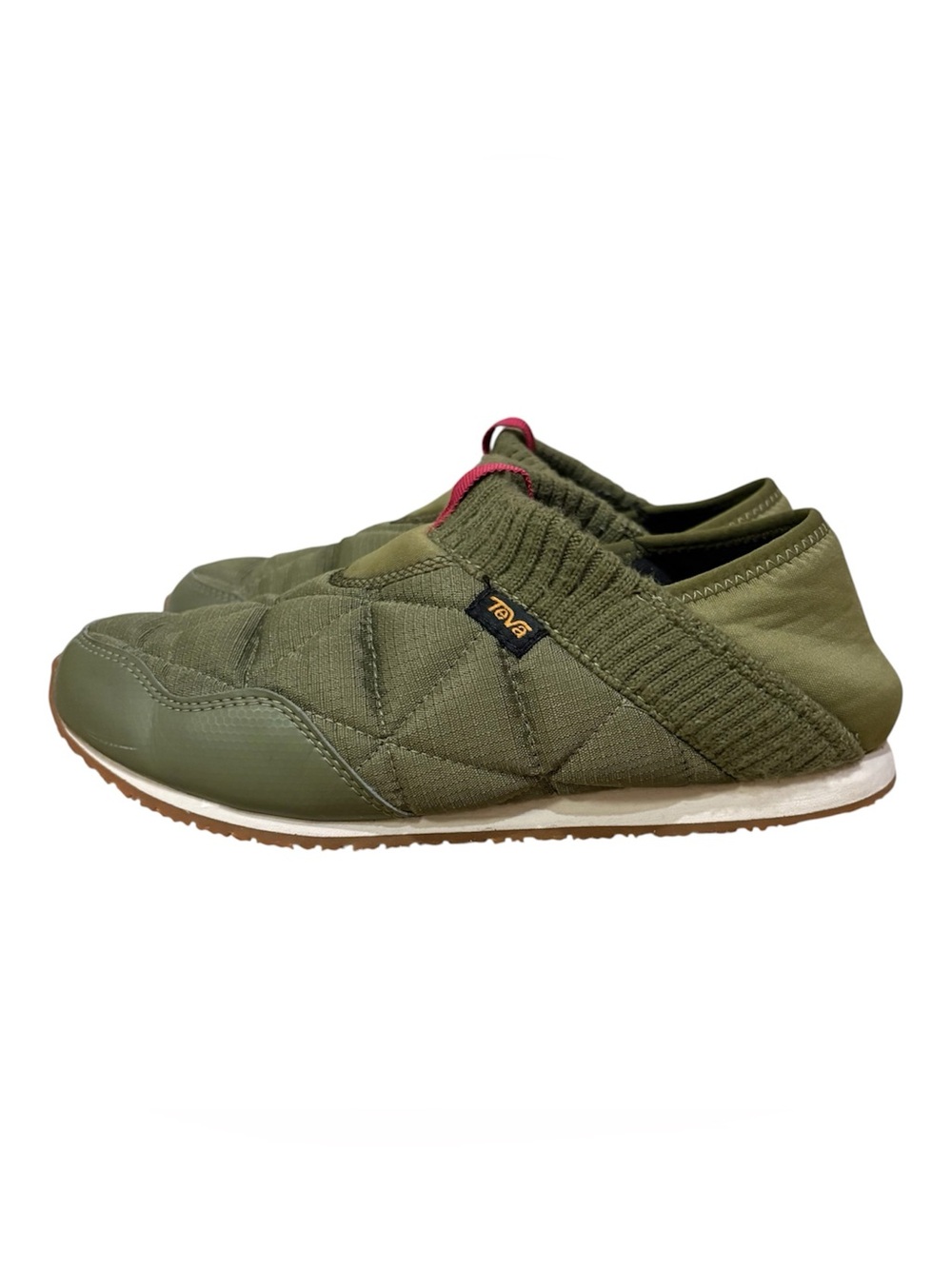 Teva Reember Moc Olive Green Quilted Shoes Size 8 - Picture 3 of 10